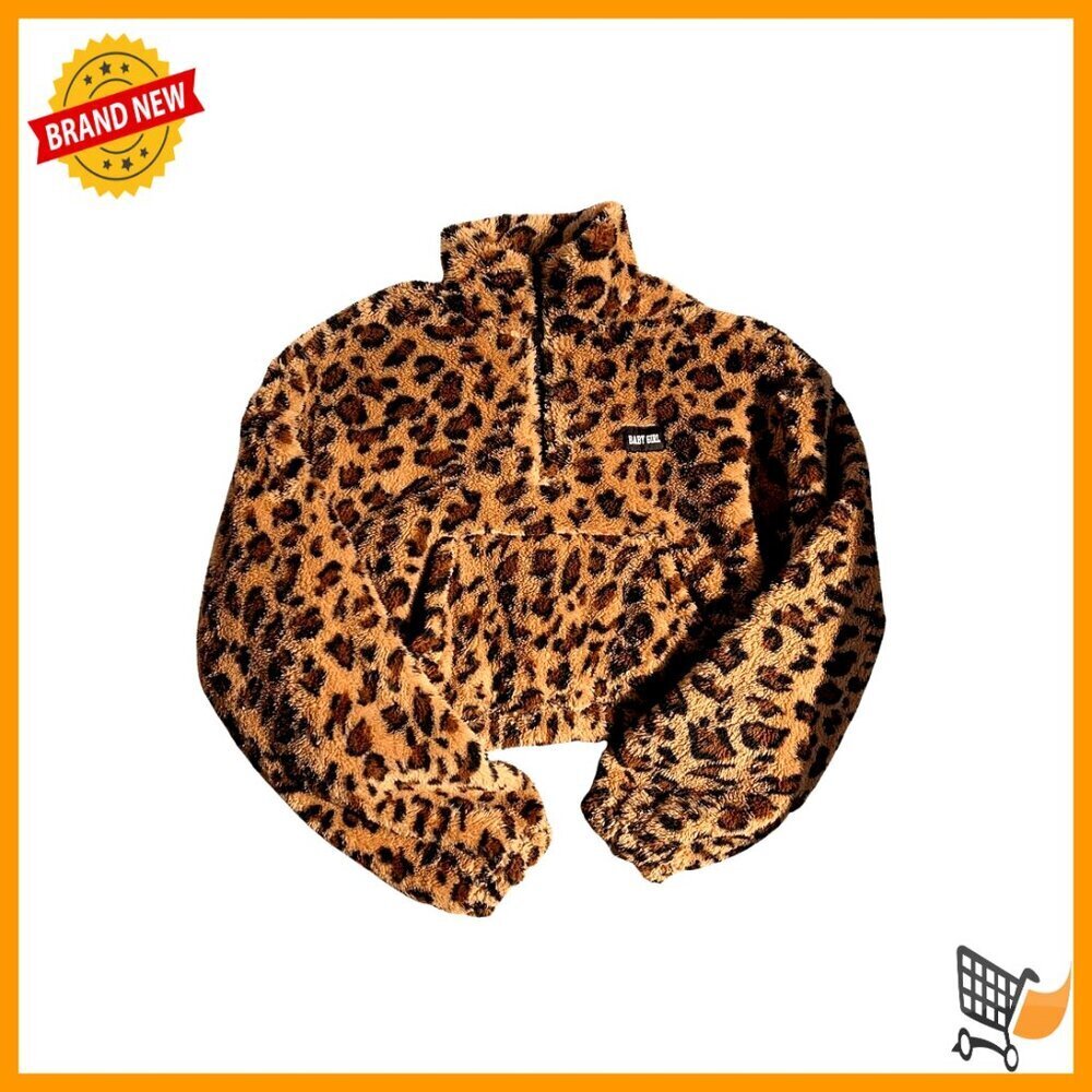 Fleece Half Zip Mock Neck Cropped Pullover with Pocket Y2K Fuzzy Sweatshirt